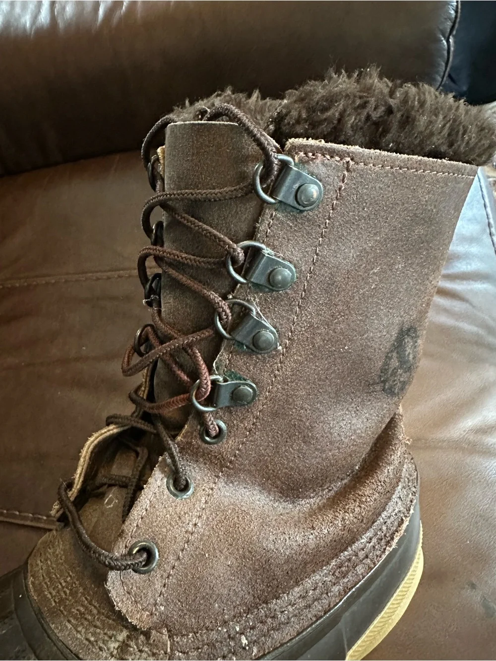 Eddie Bauer for sorel womans Brown Insulated Winter Rain Boots